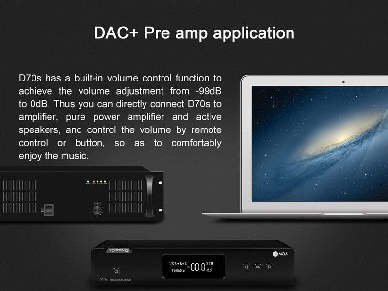 Apos Audio TOPPING DAC (Digital-to-Analog Converter) TOPPING D70s MQA DAC (Apos Certified)