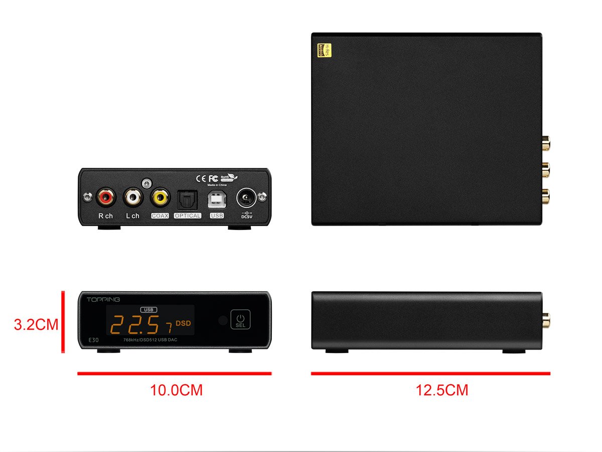 Apos Audio TOPPING DAC (Digital-to-Analog Converter) TOPPING E30 DAC (Digital-to-Analog-Convertor)