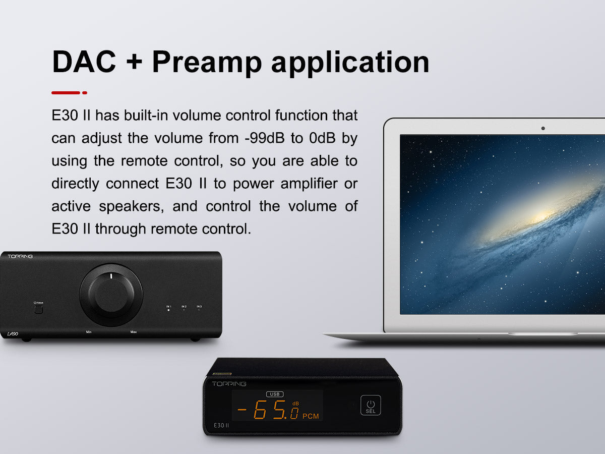 Apos Audio TOPPING DAC (Digital-to-Analog Converter) TOPPING E30 II DAC (Apos Certified)