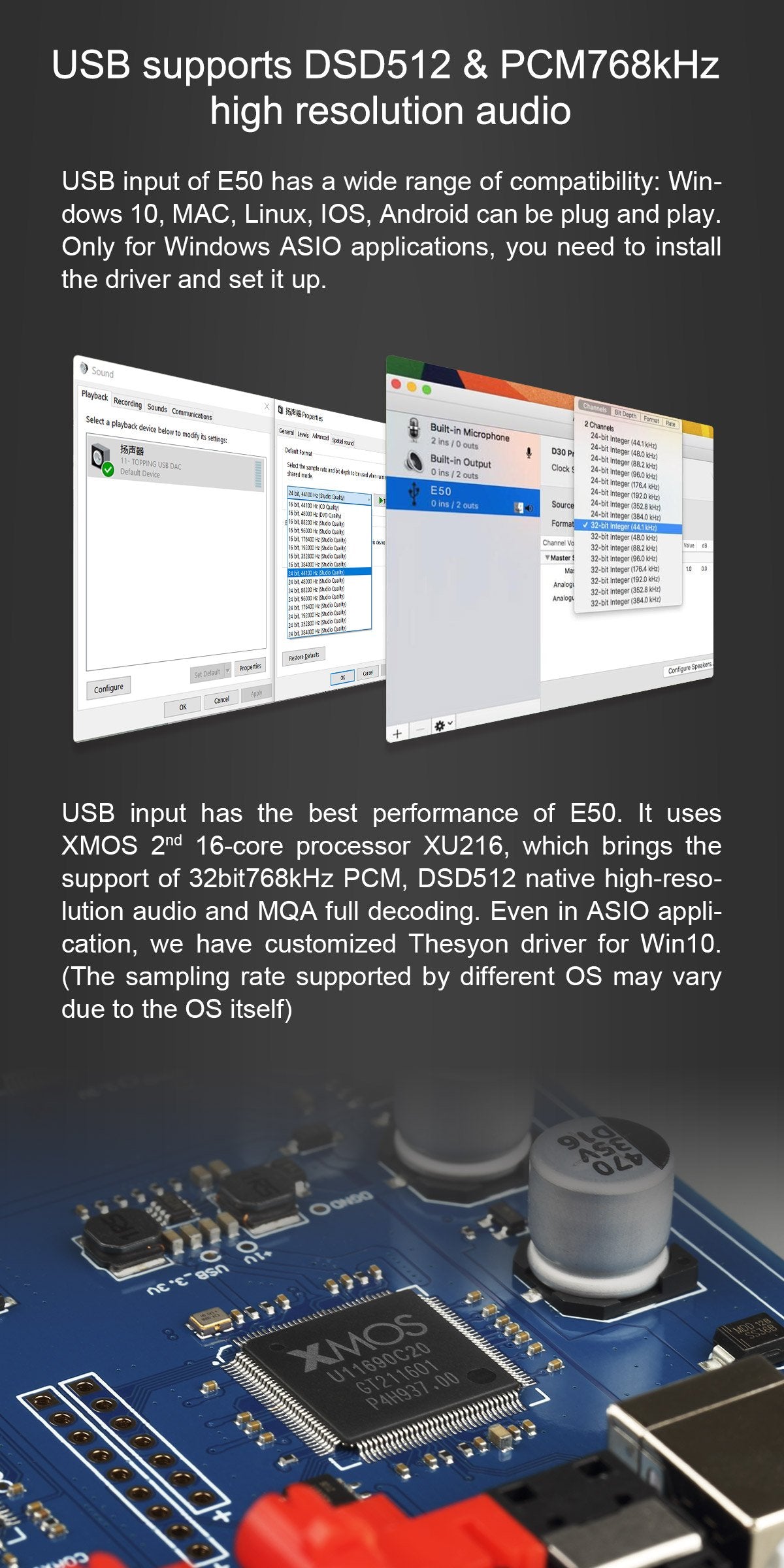 Apos Audio TOPPING DAC (Digital-to-Analog Converter) TOPPING E50 DAC (Digital-to-Analog-Convertor)