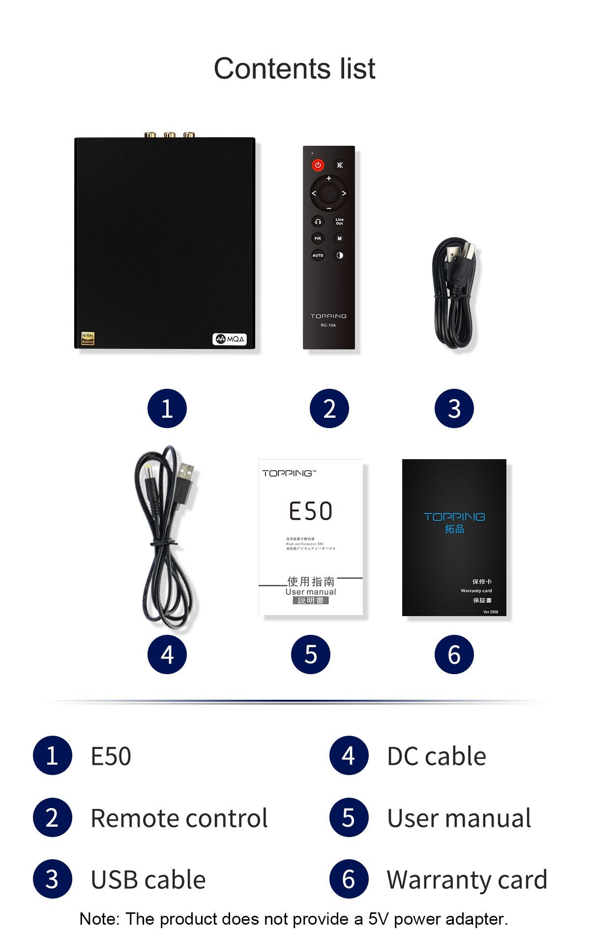 Apos Audio TOPPING DAC (Digital-to-Analog Converter) TOPPING E50 DAC (Digital-to-Analog-Convertor)