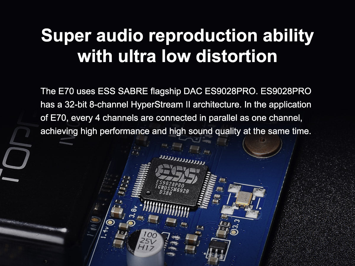 Apos Audio TOPPING DAC (Digital-to-Analog Converter) TOPPING E70 Desktop DAC (Digital-to-Analog-Convertor)