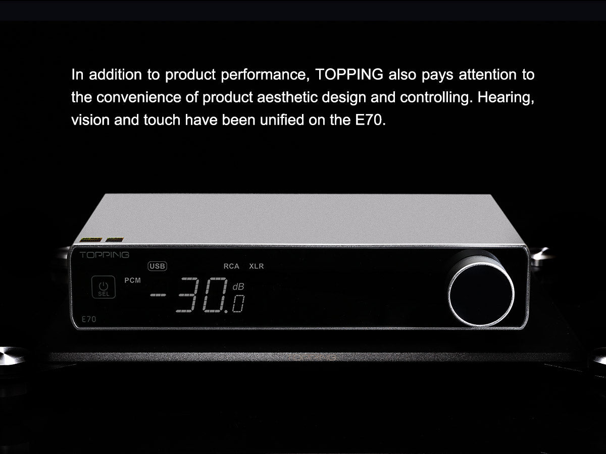 Apos Audio TOPPING DAC (Digital-to-Analog Converter) TOPPING E70 Desktop DAC (Digital-to-Analog-Convertor)