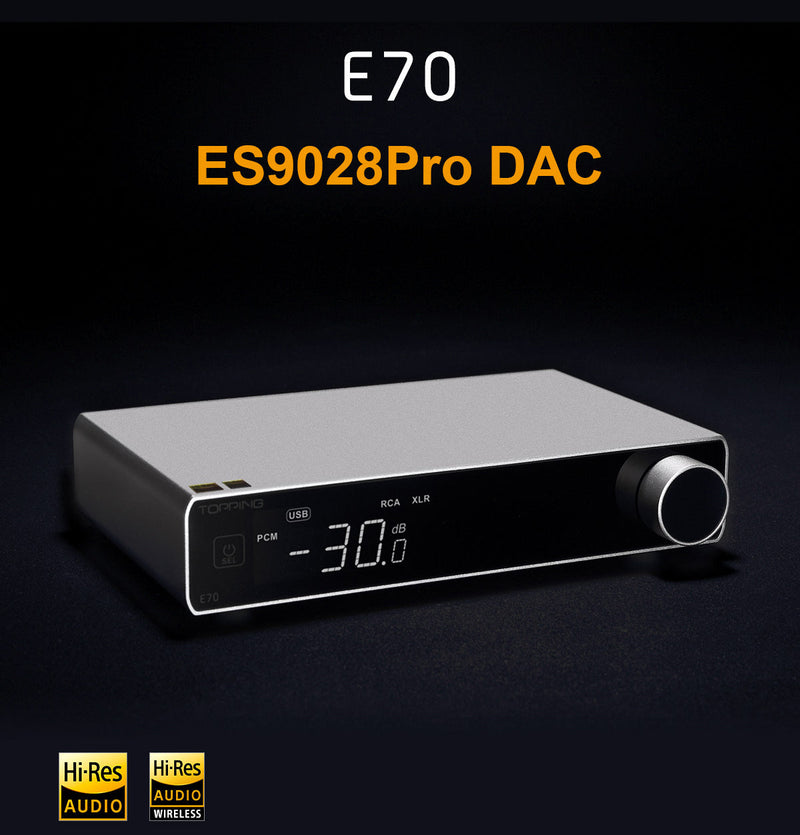 Apos Audio TOPPING DAC (Digital-to-Analog Converter) TOPPING E70 Desktop DAC (Digital-to-Analog-Convertor)