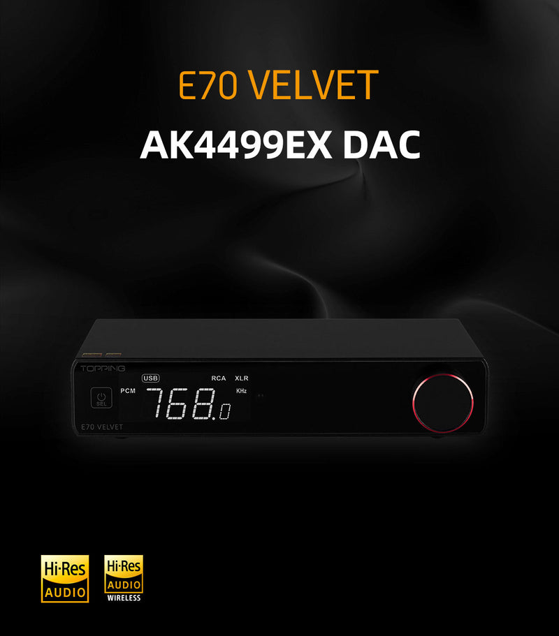 TOPPING E70 VELVET AK4499EX Desktop DAC (Digital-to-Analog 