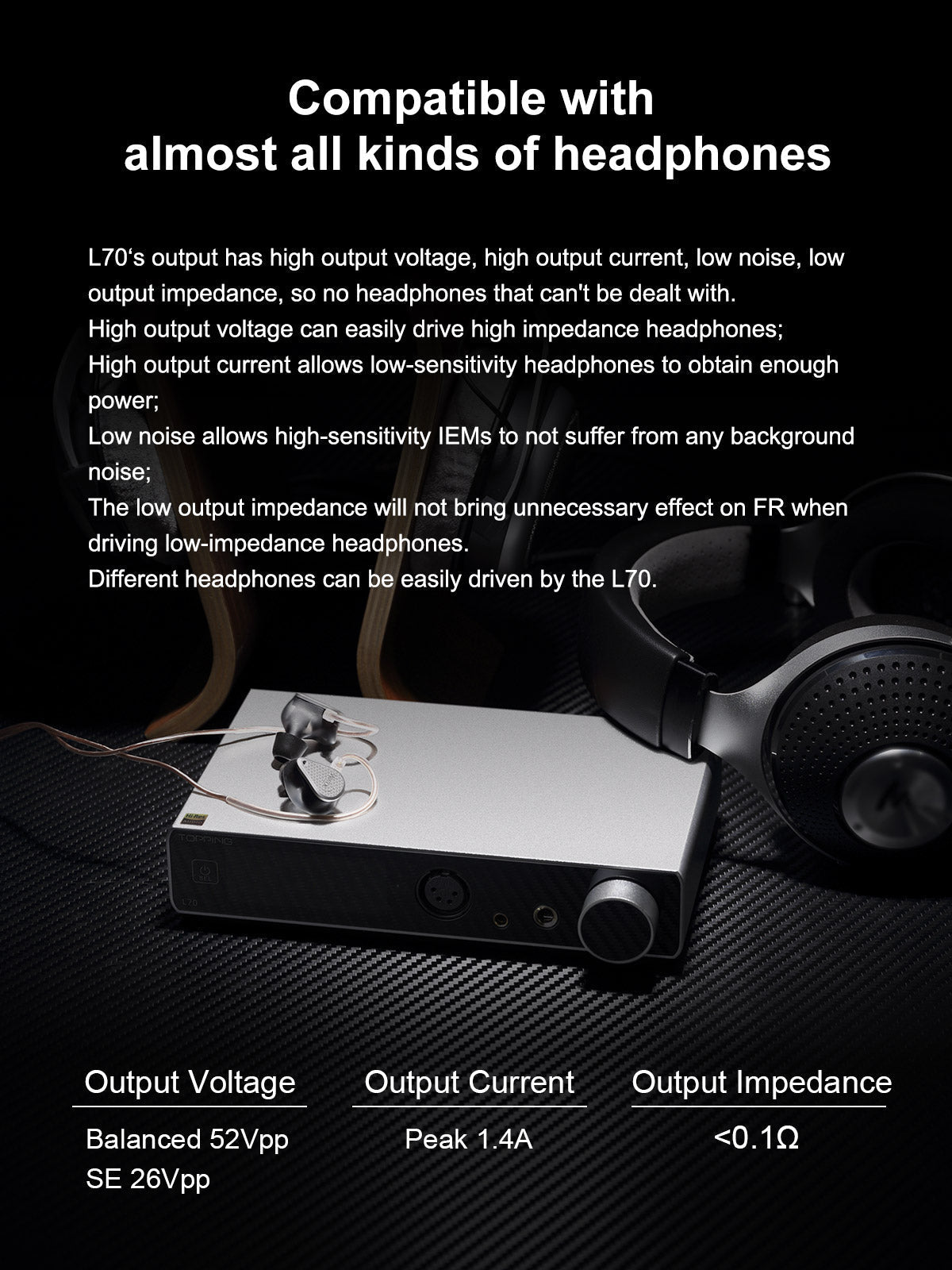 Apos Audio TOPPING Headphone Amp TOPPING L70 Fully Balanced NFCA Headphone Amplifier (Apos Certified)