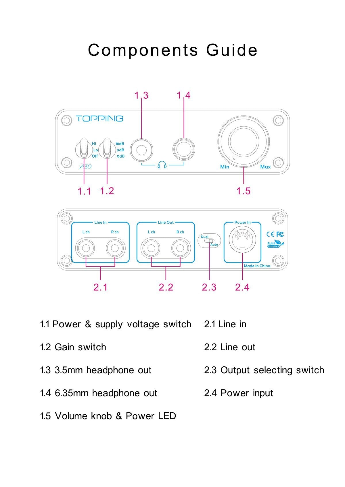 Apos Audio TOPPING | 拓品 Headphone Amp (Tube) TOPPING A30 HiFi Headphone Amplifier