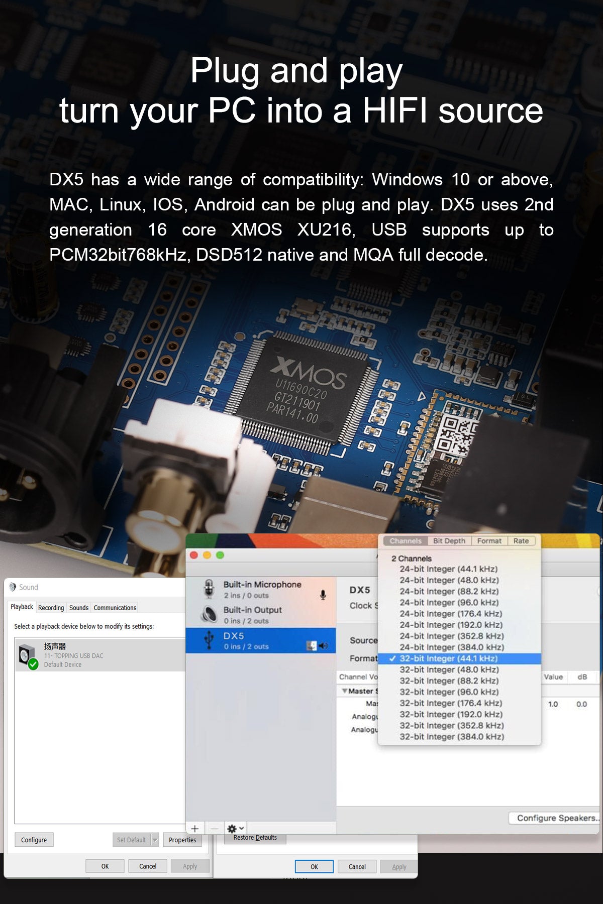 Apos Audio TOPPING Headphone DAC/Amp TOPPING DX5 DAC/Amp (Apos Certified)