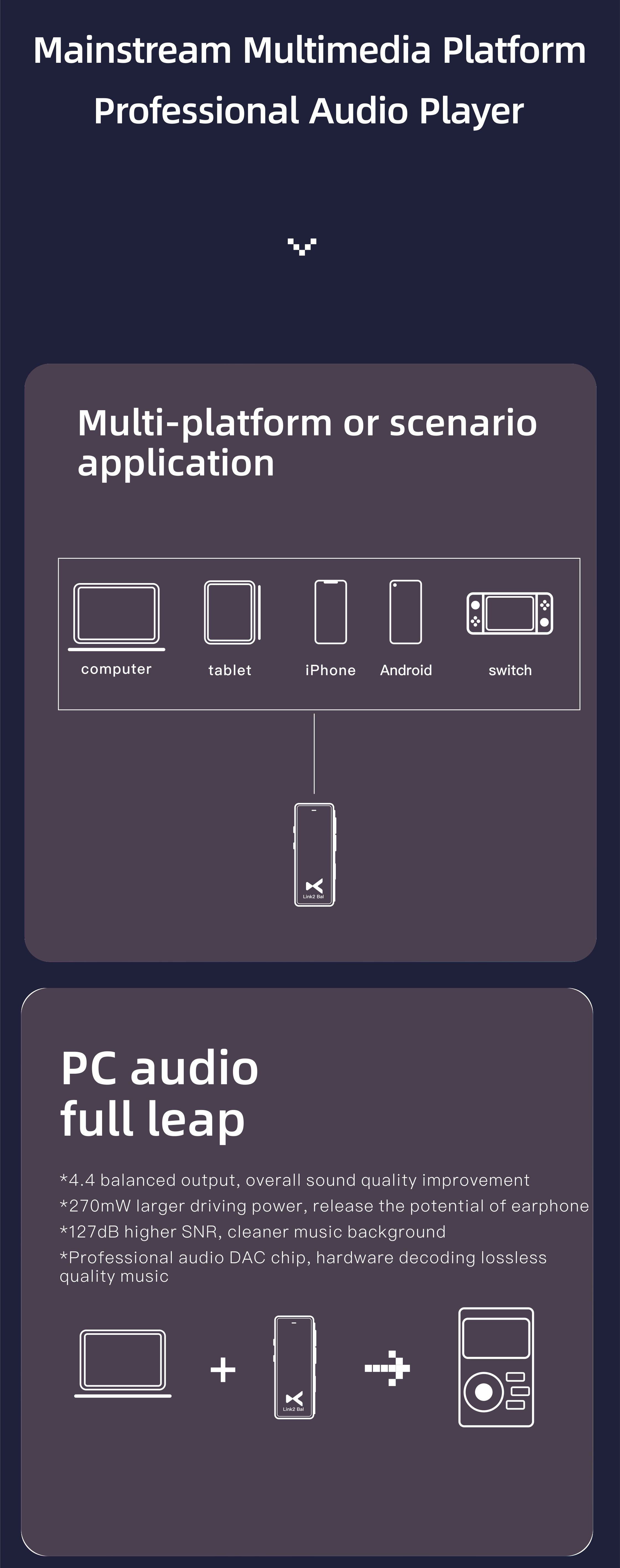 Apos Audio xDuoo Headphone DAC/Amp xDuoo Link2 Bal (Link 2 Bal) DAC Headphone Amp