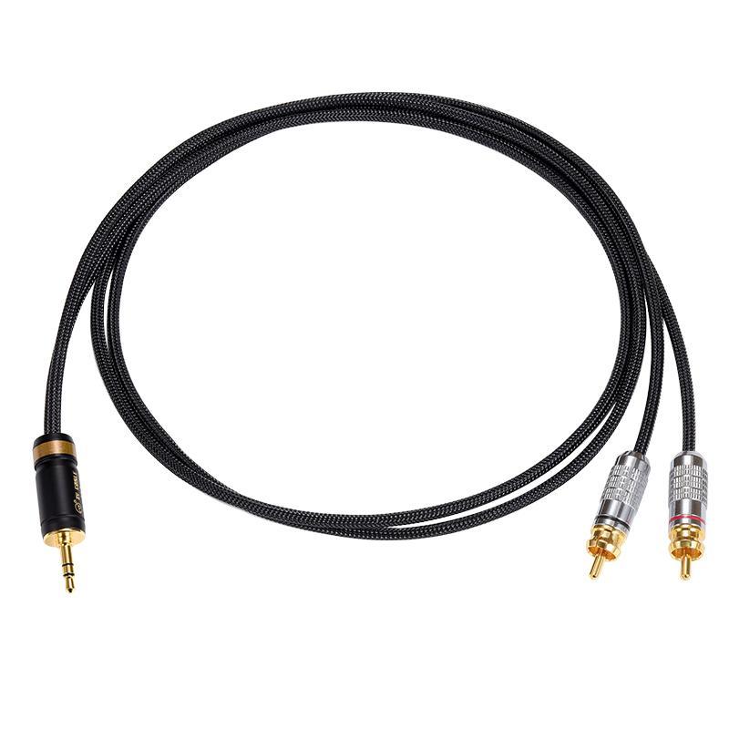 Apos Audio ZY Cable ZY ZY-403 3.5 Stereo to Double RCA Signal Cable